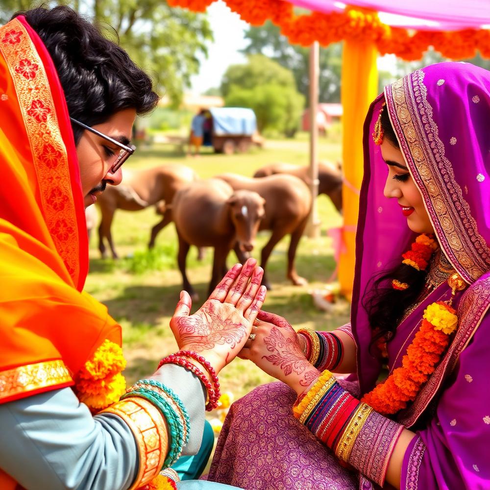 Mehndi ceremony at the farm